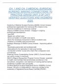 CH. 1 AND CH. 2 MEDICAL-SURGICAL NURSING: MAKING CONNECTIONS TO PRACTICE (DAVIS) UNIT 2 OF C471 VERIFIED QUESTIONS AND ANSWERS 2025.