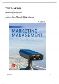 Test Bank For Marketing Management 4th Edition ( Authors: Greg Marshall, Mark Johnston) -2025| All Chapters 1-14| Latest Edition 