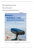 Solution Manual  For Marketing Management 4th Edition ( Authors: Greg Marshall, Mark Johnston) -2025