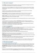 Samenvatting Management H1 & H2, 14e editie online code MyLab NL -  bedrijfsmanagement