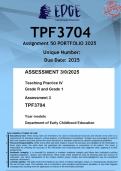 TPF3704 Assignment 50 (ANSWERS) 2024 - DISTINCTION GUARANTEED