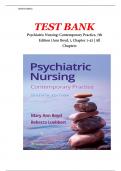 Test Bank - Psychiatric Nursing: Contemporary Practice, 7th Edition (Ann Boyd, 2022), Chapter 1-43 | All Chapters| BEST STUDY GUIDE