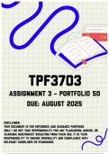 TPF3703 Assignment 3 - Portfolio 50 | Due August 2025