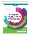 TEST BANK FOR NURSING RESEARCH METHODS AND CRITICAL APPRAISAL FOR EVIDENCE- BASED PRACTICE 9TH EDITION BY GERI LOBIONDO-WOOD, AND JUDITH HABER|| ALL CHAPTERS|| VERIFIED  ANSWERS