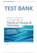 TEST BANK FOR Brunner & Suddarth's Textbook of Medical-Surgical Nursing 15th, North American Edition by Dr. Janice L Hinkle, Kerry H. Cheever & Kristen Overbaugh , ISBN: 9781975161033 Chapter 1-68 |All Chapters Verified| Guide A+