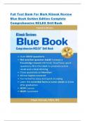 Full Test Bank For Mark Klimek Review Blue Book Golden Edition Complete Comprehensive NCLEX Drill Book