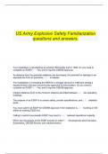 Army Explosive Safety Familiarization questions and answers.