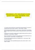 ARKANSAS LIFE INSURANCE EXAM QUESTIONS AND ANSWERS 100