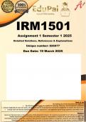 IRM1501 Assignment 1 (COMPLETE ANSWERS) Semester 1 2025 (826977 ) - DUE 19 March 2025