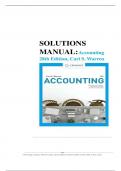 Solution Manual for Accounting 28th Edition (2025) by Carl S. Warren Christine Jonick Jennifer Schneider | All Chapters 1-26 Included | Latest Complete Guide A+.