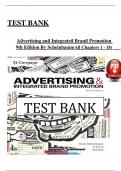 Test Bank For Advertising and Integrated Brand Promotion 9th Edition By Scheinbaum, (Ch 1 to 18 Covered) > Download as a Pdf File <