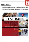 Test bank for Organizational Behavior: An Evidence-Based Approach: 12th Edition by (Luthans), (Ch 1 to 14 Covered) > Download as a Pdf File <