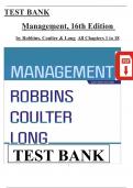 Test Bank for Management, 16th Edition by Robbins, (Ch 1 to 18 Covered) > Download as a Pdf File <