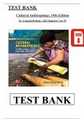 Test Bank - Cultural Anthropology, 19th Edition (Kottak), (Ch 1 to 15 Covered) > Download as a Pdf File <