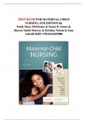 TEST BANK FOR MATERNAL-CHILD NURSING, 6TH EDITION By Emily Slone McKinney & Susan R. James & Sharon Smith Murray & Kristine Nelson & Jean Ashwill ISBN- 978-0323697880 || Updated 2025