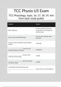 TCC Physio U5 Exam TCC Physiology, topic, 16, 17, 18, 19, info from topic study guides 