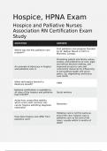 Hospice, HPNA Exam Hospice and Palliative Nurses Association RN Certification Exam Study 