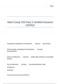 Med Comp 233 Part 2 Verified Answers (2025)!!.