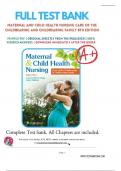 Instant Test Bank For  Maternal  & Child Health Nursing:  Care of  the Childbearing &  Childrearing Family 8th  Edition by Joeann silbert|ISBN 9781496365323| All chapters included.