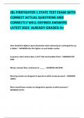 JBL FIREFIGHTER 1 STATE TEST EXAM WITH CORRECT ACTUAL QUESTIONS AND CORRECTLY WELL DEFINED ANSWERS LATEST 2025  ALREADY GRADED A+ 