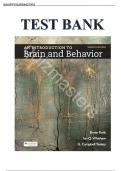 TEST BANK for AN Introduction to Brain and Behavior, 7th Edition by Bryan kobl, Ian Q. Whishaw, Verified Chapters 1-16 Updated latest Version.