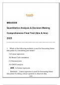 MBA5008 (SU) Quantitative Analysis & Decision Making Final Test (Qns & Ans) 2025.