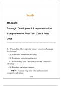 MBA6710 (SU) Strategic Dpmt & Implementation Final Test (Qns & Ans) 2025