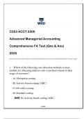 ACCT 5300 (WGU C253) Advanced Managerial Accounting FA Test (Qns & Ans) 2025