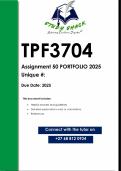 TPF3704 Assignment 3 PORTFOLIO (QUALITY ANSWERS) 2025