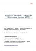 WGU C233 Employment Law Quizzes With Complete Solutions (2025)!!