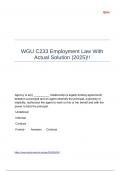 WGU C233 Employment Law With Actual Solution (2025)!!