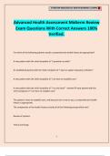 Advanced Health Assessment Midterm Review Exam Questions With Correct Answers 100% Verified.