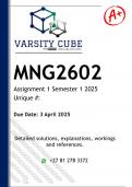 MNG2602 Assignment 1 (DETAILED ANSWERS) Semester 1 2025 - DISTINCTION GUARANTEED