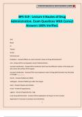 BPS 319 - Lecture 4 Routes of Drug Administration. Exam Questions With Correct Answers 100% Verified.