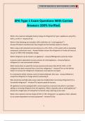 EPA Type 1 Exam Questions With Correct Answers 100% Verified.