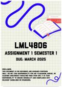 LML4806 Assignment 1 Semester 1 | Due March 2025