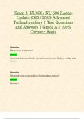 Exam 3: NU606 / NU 606 (Latest Update 2025 / 2026) Advanced Pathophysiology | Test Questions and Answers | Grade A | 100% Correct - Regis