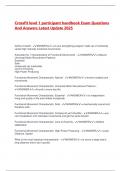 Crossfit level 1 participant handbook Exam Questions  And Answers Latest Update 2025 Define Crossfit - ANSWER>>A core strengthing program made up of constantly  varied high intensity functional movements