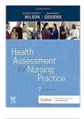 Test Bank For Health Assessment for Nursing Practice, 7th Edition by Susan F Wilson, Jean Foret Giddens All Chapters