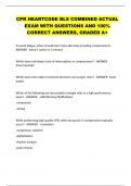 CPR HEARTCODE BLS COMBINED ACTUAL  EXAM WITH QUESTIONS AND 100%  CORRECT ANSWERS, GRADED A+