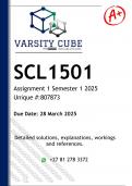 SCL1501 Assignment 1 (DETAILED ANSWERS) Semester 1 2025 - DISTINCTION GUARANTEED