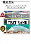 Test Bank For Auditing and Assurance Services 4th Canadian Edition by Messier, (Ch 1 to 21 Covered) > Download as a Pdf File <