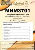 MNM3701 Assignment 2 (COMPLETE ANSWERS) Semester 1 2025 - DUE 14 April 2025