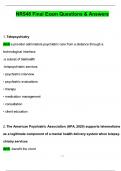 Final Exam : NR548/ NR 548 (NEW Update 2025 / 2026) Psychiatric Assessment for the PMHNP |Weeks 7-8 | Complete Guide with Questions and Verified Answers| 100% Correct- Chamberlain.