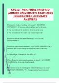 CP212 - VBA FINAL (WILFRID LAURIER UNIVERSITY) EXAM 2025 |GUARANTEED ACCURATE ANSWERS