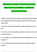 NR 548 Exam 3 Weeks 1 to 8Psychiatric Assessment for the PMHNP Complete Guide with Questions and Verified Answers| 100% Correct- Chamberlain.