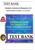 Test Bank For Information Technology for Management, 12th Edition, (Turban), (Ch 1 to 14 Covered) > Download as a Pdf File <