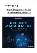 TEST BANK For Project Management in Practice, 7th Edition by Jack R. Meredith, Verified Chapters 1 - 8, Complete Newest Version