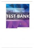 Test Bank Lewis Medical-Surgical Nursing: Assessment and Management of Clinical Problems 12th Edition By Harding & Kwong | Complete Guide A+