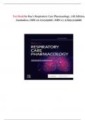 Test Bank Rau’s Respiratory Care Pharmacology (11th Ed) By Douglas Gardenhire| All 23 Chapters Covered, Verified Latest Edition